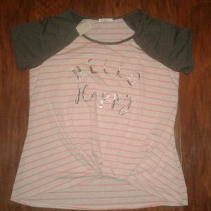 Hello Happy Maurices Raglan Tee Size 0
